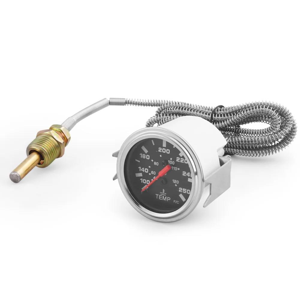 52MM Mechanischer Wassertemperaturanzeiger mit Sensor 40 bis 120 Celsius 100 bis 250 Fahrenheit 12V DC Strom für Automobilgebrauch NPT-Gewinde
