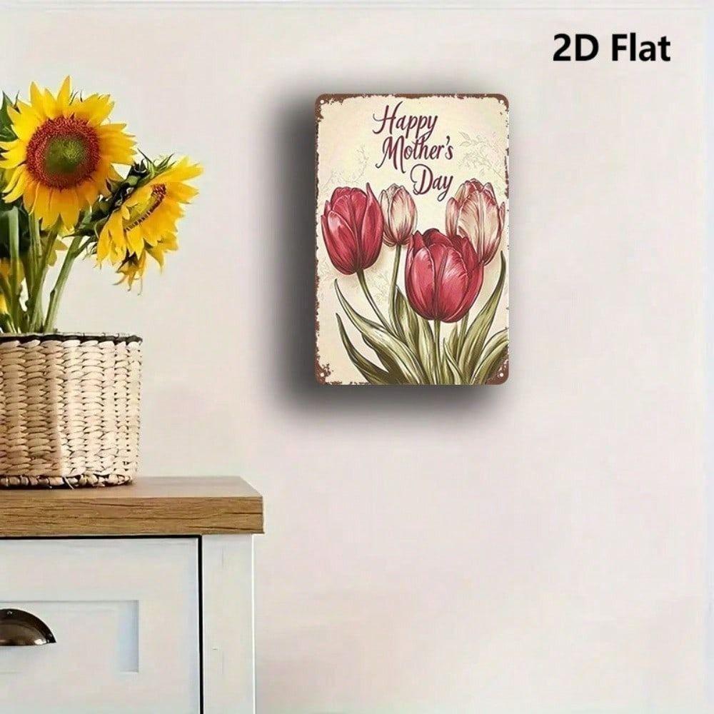 Vintage Dutch Tulip Metal Poster Wall Art Home Decor Gift