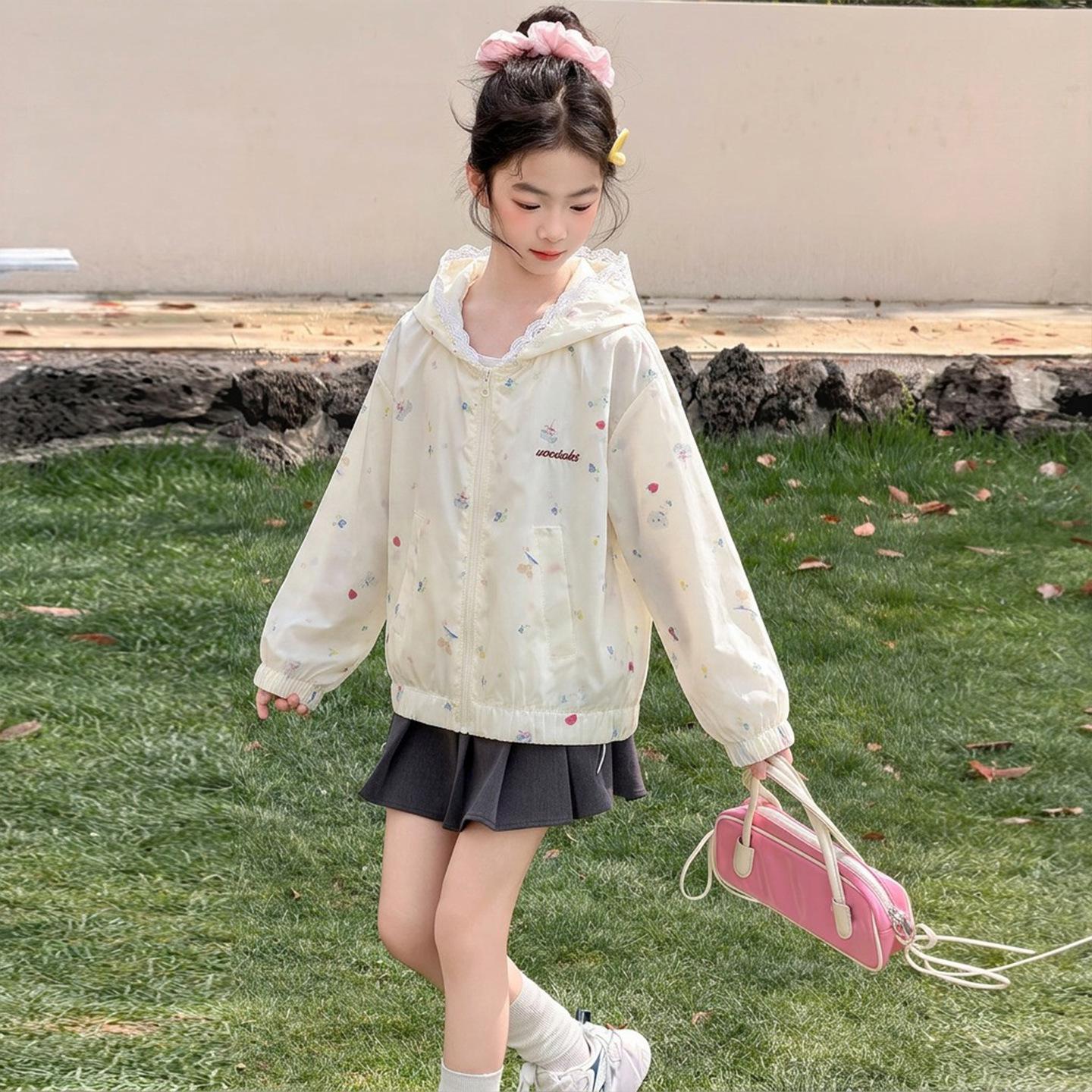 Girls Ultra-Thin Summer Sun Protection Lightweight Cardigan Jacket (2026 New Style) 150