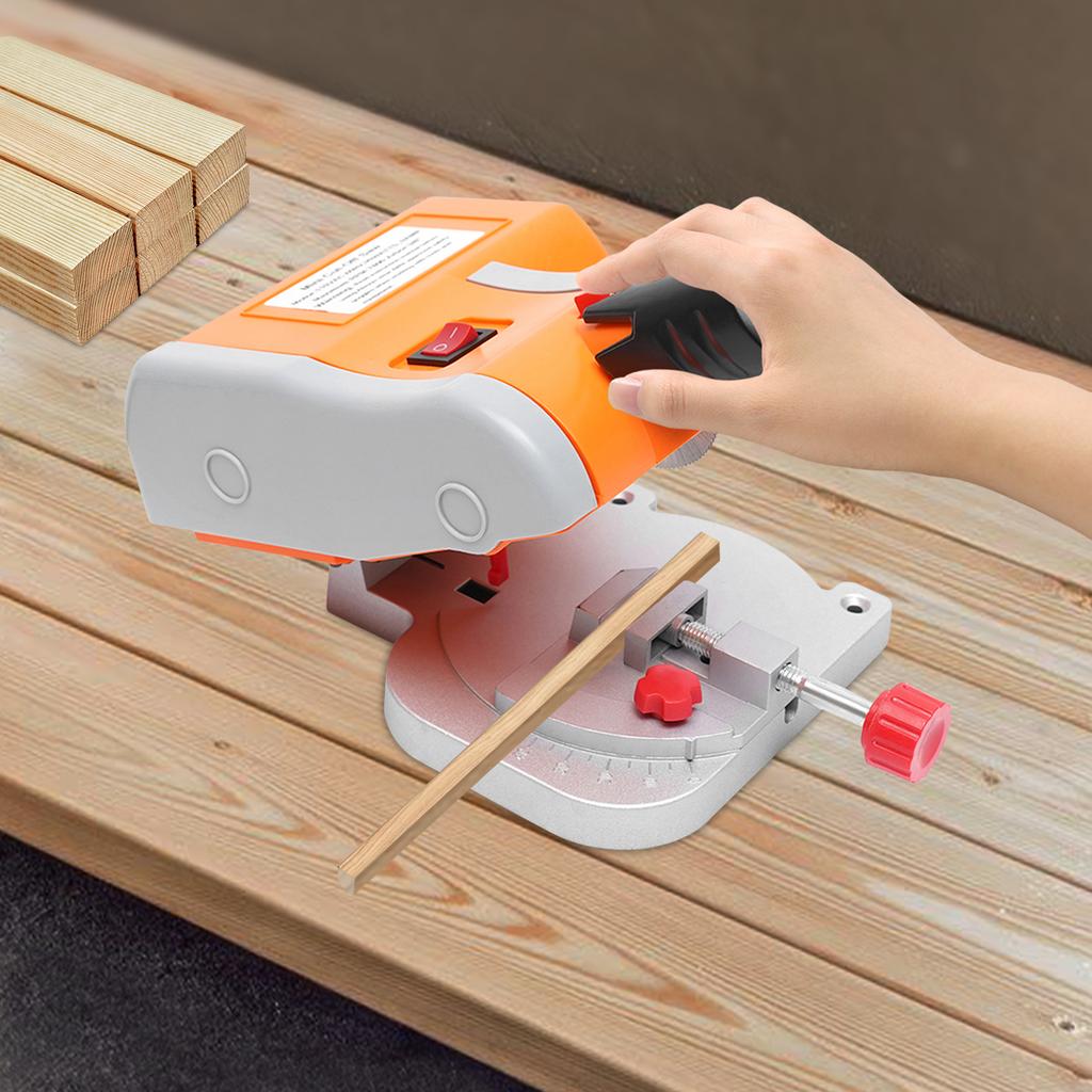 Micro Desktop 45°Cutting Machine W/ Limit Switch & Clamping Tool,7800r/min Table Saw for Max.1.2cm/0.47inch Wood, Plastic, Stone