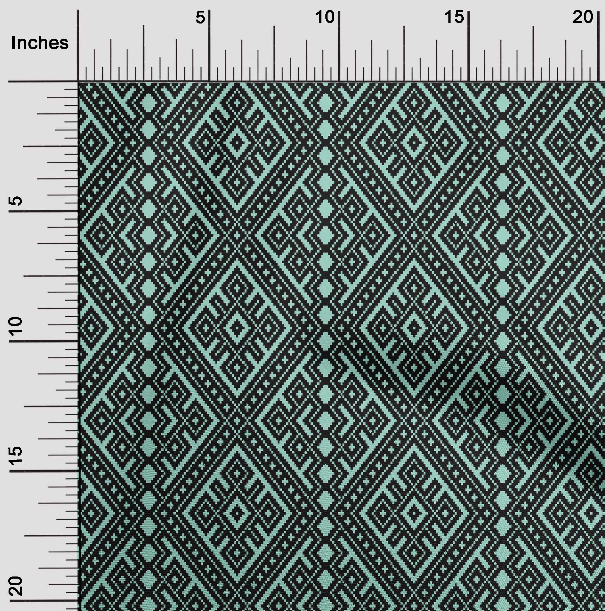 

oneOone Бавовняна гнучка тканина Етнічна геометрична полум яна тканина з принтом у дворі 40 дюймів 42 Inch - Viscose Chiffon зелений