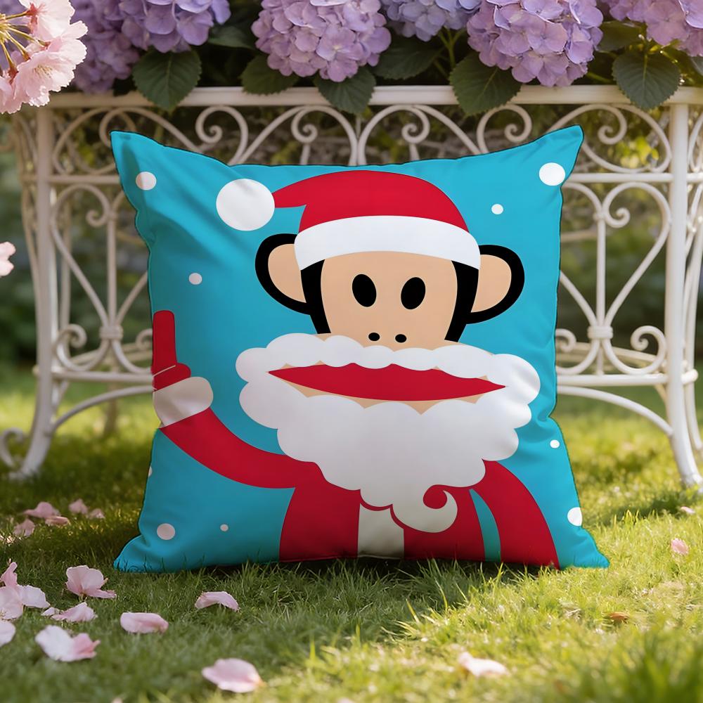 Cartoon P-Paul Frank Monkey Cushion Cover Home & Car Dual-Scene Pillow Cover: Reversible for Premium Comfort