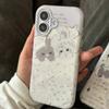 New cartoon cute ancient flavor gray cat white rabbit iPhone17promax double layer IMDiPhone16ProMax round edge airbag 14Pr all-inclusive