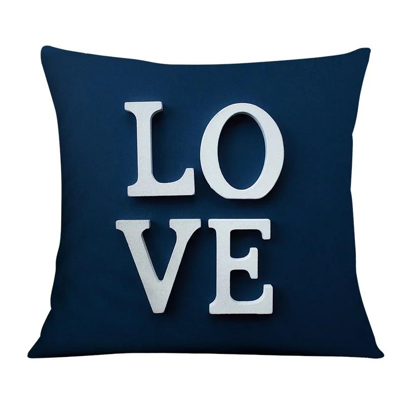 Dark Blue Geometric Pattern Auto Supplies Office Living Room Sofa Cushion Pillowcase Home Decor