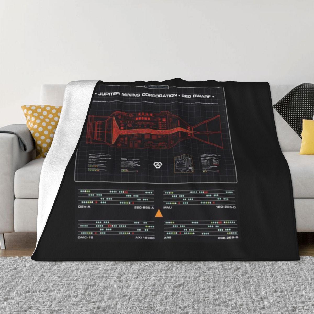 Red Dwarf Ship Schematic Blueprint Systems Bypass An Ultra-Soft Micro Fleece Blanket 50x60in