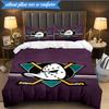 Set Biancheria da Letto 3 Pezzi Squadra di Hockey Anaheim Ducks Stampa 2D (Include 1 Copripiumino + 2 Federe Senza Imbottitura), Decorazione camera da letto, Regalo ventilatore
