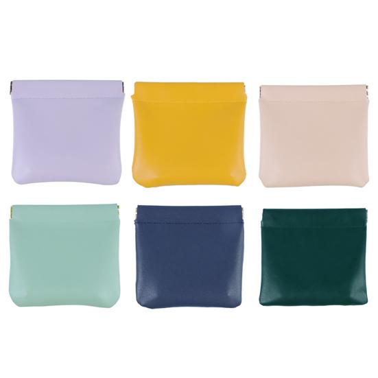 Snap Closure Pouch Faux Leather Mini Cosmetic Bag Waterproof Self-Closing Organizer Pouch for Coin