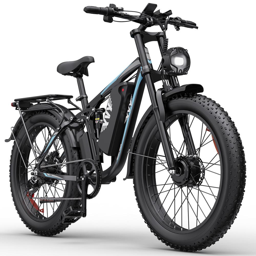 Electric Bicycle Yvy C26 Max 1000Wx2 Motor 26" Fat Tire Fully Suspended Adult Electric Bike 48V 23AH Dual Hydraulic Brake Shimano 7 Speed