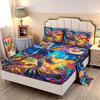 Cartoon Little Dinosaur Pattern Bed Hat Four-Piece Bedding Set Bedroom Dormitory Bedding Decoration