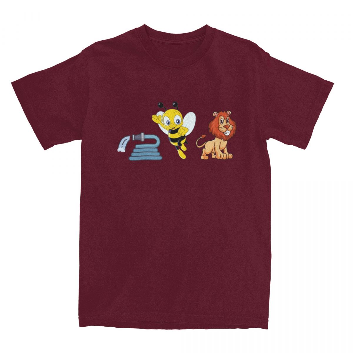 Новинка Hose Bee Lion футболка для мужчин и женщин хлопковые футболки рубашка оригинальная одежда XXXXXL бордовый