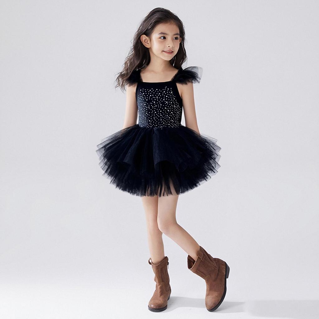 Girls' Summer Ballet Dress: Dance Costume with Suspender Leotard & Grading Skirt