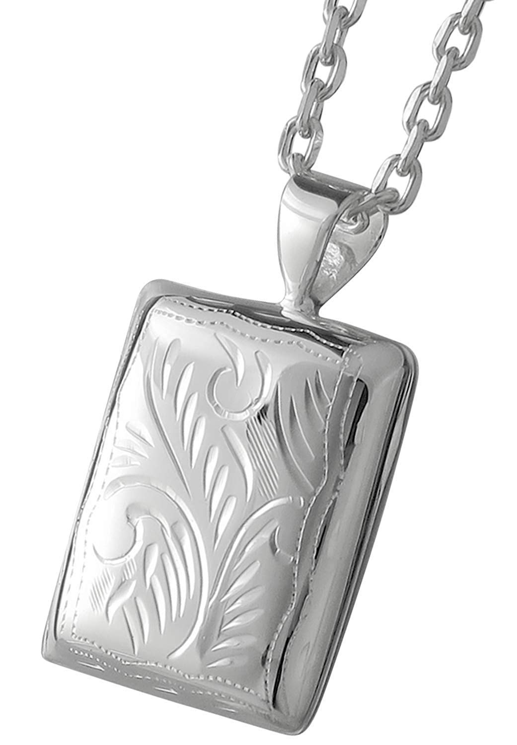 

Shinjuku Gin no Kura Square Arabesque Silver 925 Locket Necklace not for with photo sv925 (with chain, engraved) women, holder,