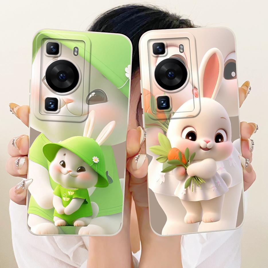 For Huawei P60 Pro Case MNA-AL00 MNA-LX9 Cute Rabbit Cartoon Cover Soft TPU Phone Case For Huawei P60 Art P 60 Pro Fundas Bumper