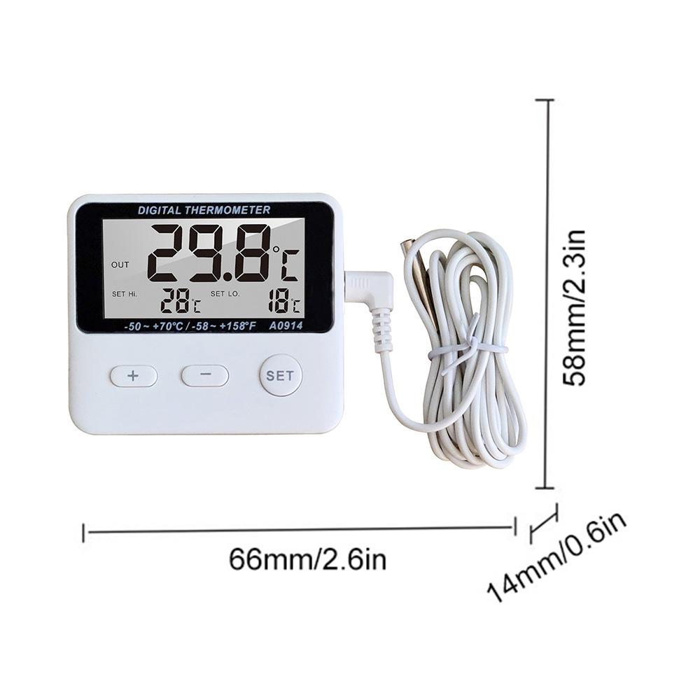 Termometro digitale con allarme Termometro da interno ed esterno Termometro per frigorifero Display LCD con sensore esterno 1M-50 ℃ -70 ℃