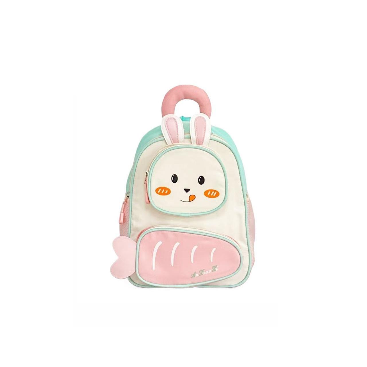Cartoon Cute Kindergarten Baby Schoolbag Cute Rabbit Carrot Boys And Girls Backpack Children S Backpack розовый
