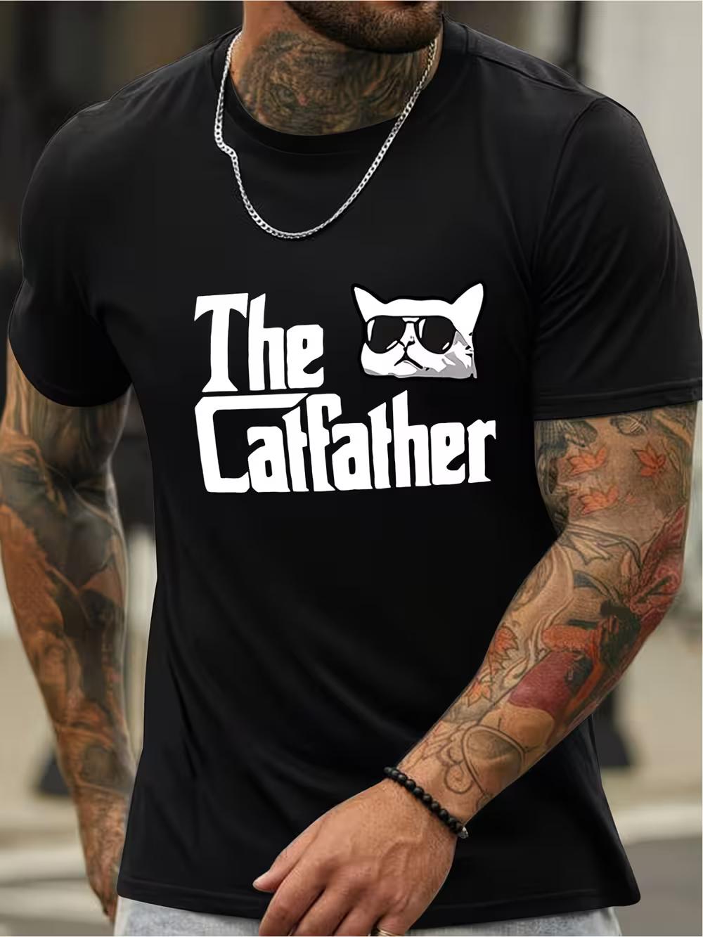 

Men s The Catfather Graphic T-Shirt - -Themed Don Vito Design XXXXL