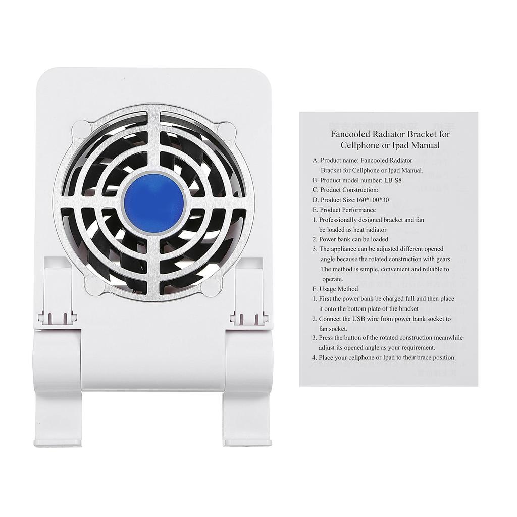 Foldable Mobile Phone Tablet Cooling Stand Multi gear Adjustable Phone Stand with Cooling Fan Low Noise Wide