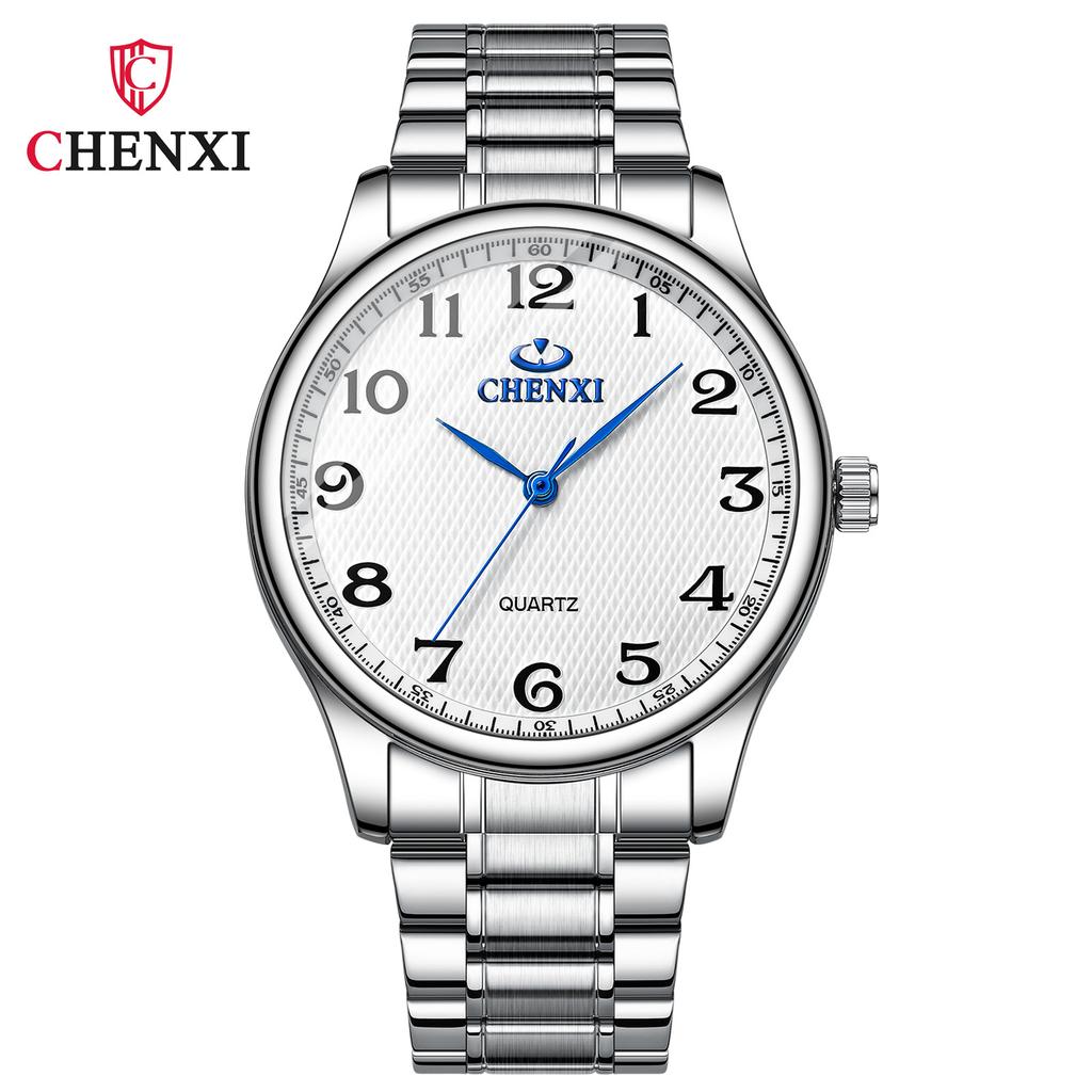 CHENXI 010 Partneruhr Sport Wasserdicht Leuchtende Quarzuhren Herren Edelstahl Großes Zifferblatt Armbanduhren Damen Armband