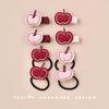 Non-Damaging Autumn/Winter Apple Hair Clips for Kids - Full Fabric Cover, Ideal for Bangs