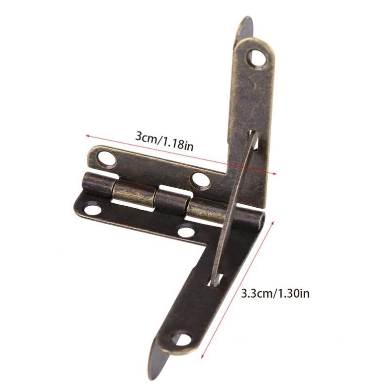10pcs Antique Bronze Hinge Support Frame Jewelry Wine Case Wooden Cigar Gift Box Lid 90 Degree Spring Furniture Hardware
