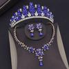 Luxury Leaves Crystal Bridal Jewelry Sets for Women Tiaras Necklace Sets Bride Wedding Dress Crown Headpiece Costume Accessories