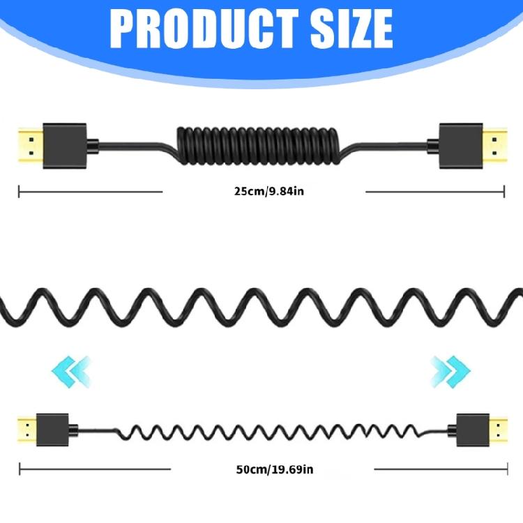 Spring UHD2.1 Cable 8K Resolution Support 24K Gold Plated Contacts Aluminum Foil Shielded for PC Monitor TV Setups