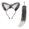 Stylish Fox Tail Pendant Keychain Adornment Dainty Cat Ear Hairband Portable Car Charm for Bag Backpack Decoration