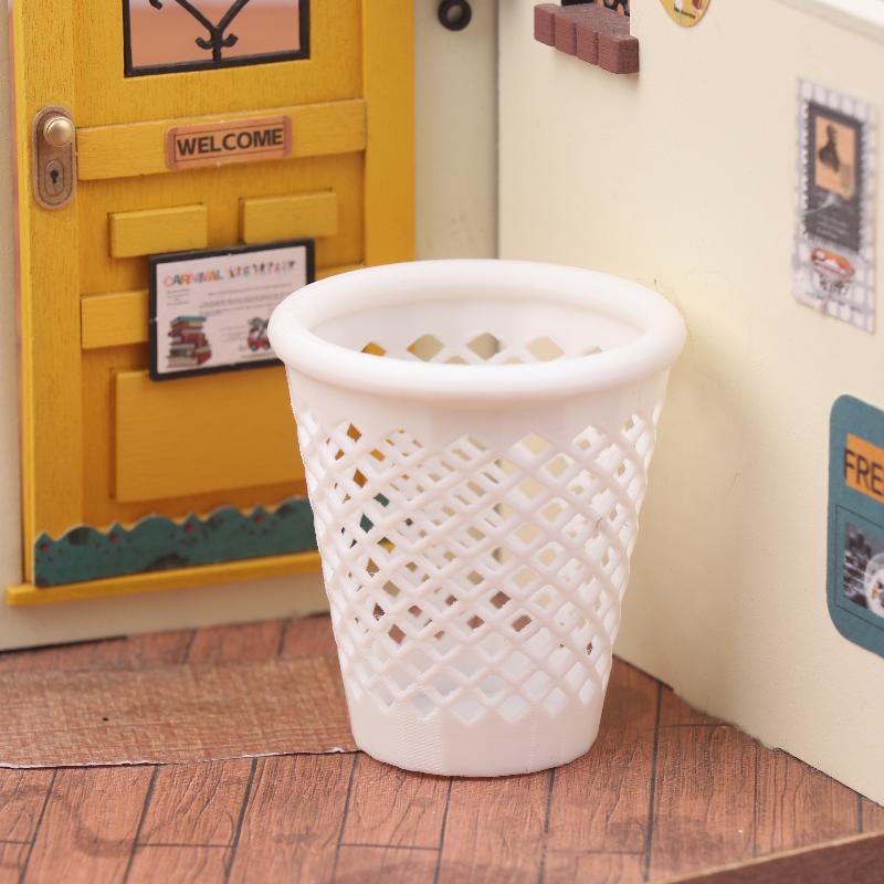 Mini 1/12 Hollowed-out Trash Can Model Dollhouse Living Furniture Decoration Dolls House Micro Scene Ornament
