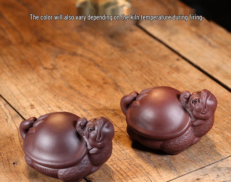 Handmade Yixing Zisha Dragon Turtle Tea Pet Sculpture for Tea Ceremony