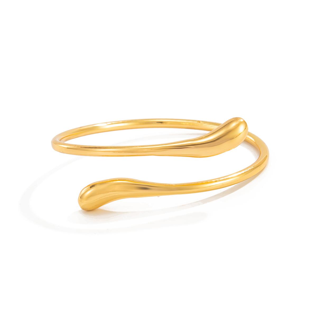 

SHIXIN Punk Glossy Geometric Stackable Cuff Bracelets for Women Hip Hop Water Drop Gold Color Open Bangle Bracelet Party Jewelry
