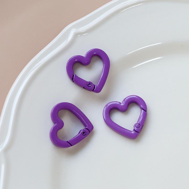 Macaron Color Heart Ring Keychain Clasp for DIY Jewelry, Bracelets, and Phone Chains
