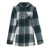 Women Loose Top Plaid Color Block Long Sleeve Casual Ladies  Blouse Coat Shirt Jacket