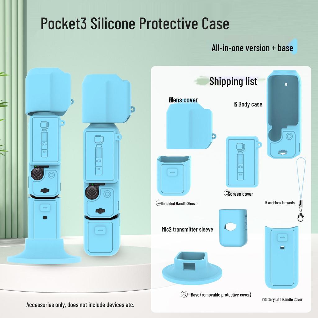 DJI Osmo Pocket 3 Silicone Protective Case for Gimbal and Camera Lens