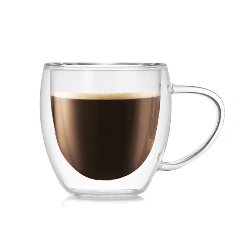 Shangqi Double Wall Glass Mugs with Handle and Bamboo Lid