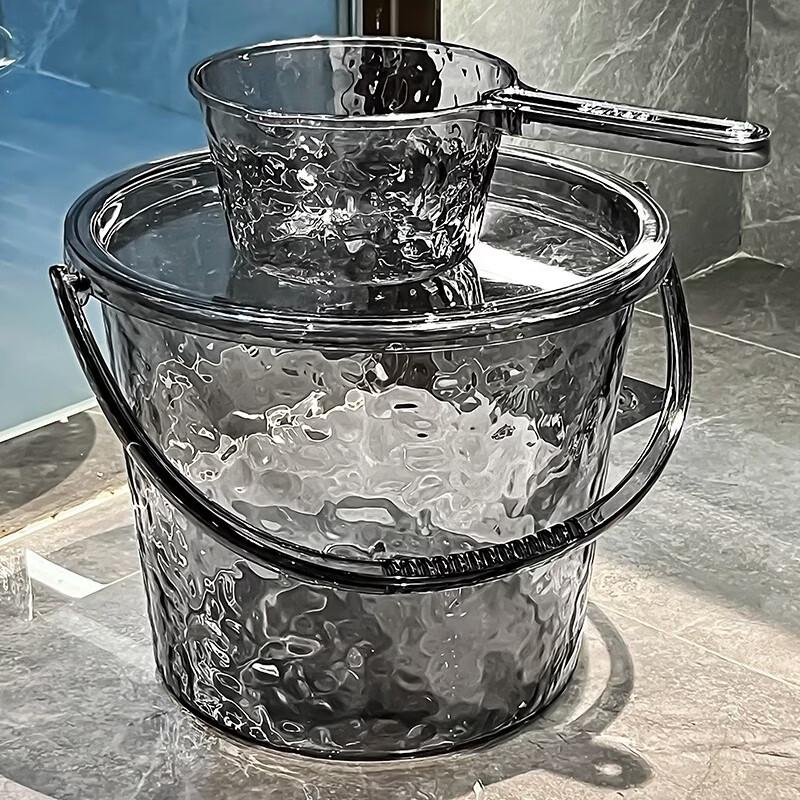 Yicang Thickened Plastic Portable Bucket with Lid and Scoop