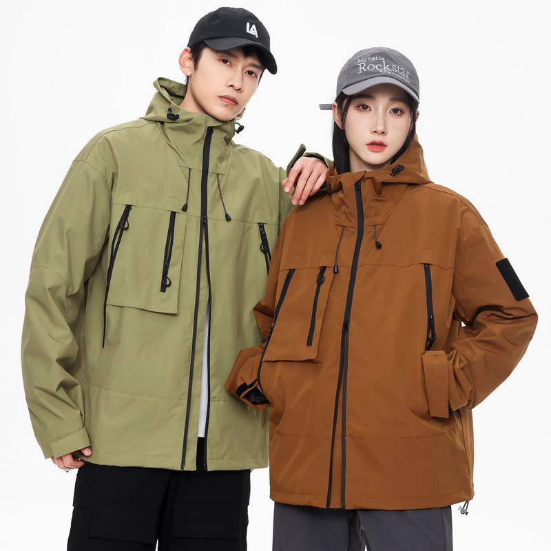 Couple Jackets Men's Functional Wind Tooling Outdoor Waterproof Autumn Clothing Thin Women's Loose Jacket