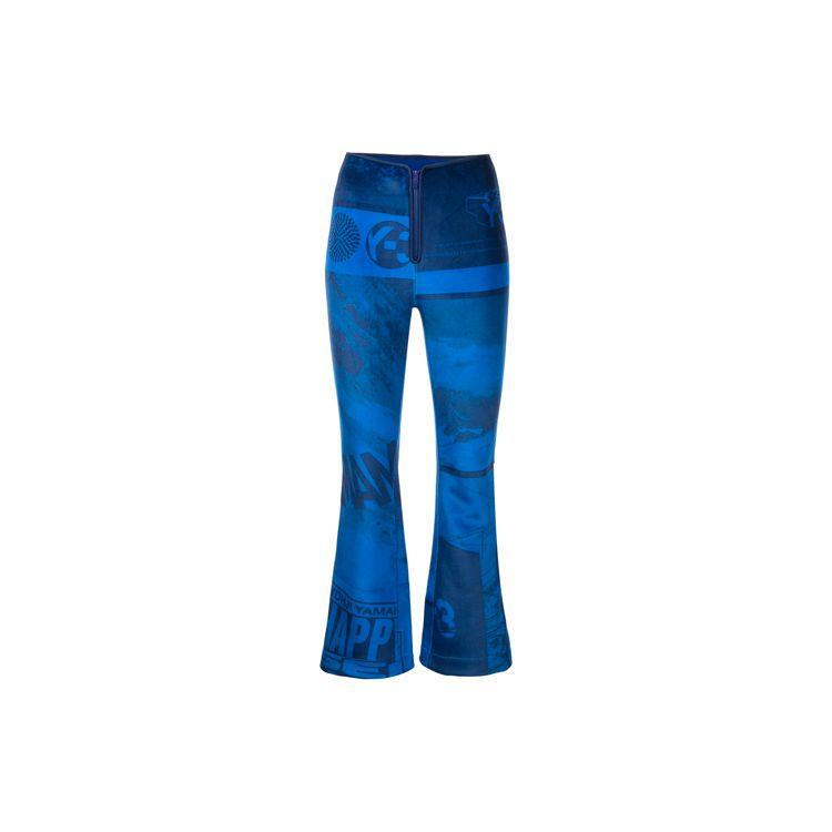 

Y-3 FW21 Spacer Velvet Effect Flared Casual Trousers Women bottoms Blue HB3371 XS