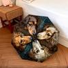 Retro Dog  Pattern, Automatic Folding Umbrella, Portable and Foldable Design, 8 Ribs, a Christmas or Birthday Gift.