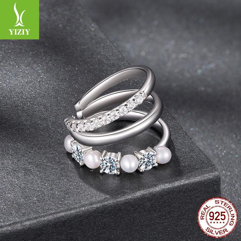 Freshwater Pearl Moissanite Ear Bone Clip Without Ear Hole Light Luxury Premium S925 Sterling Silver Ear Clip Earrings