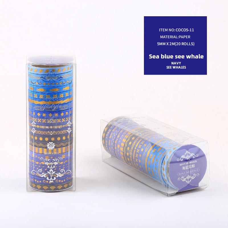 Hot Stamping and Paper Tape Collage DIY Hand Account Frame Pull Strip Decorative Sticker with Extremely Fine Dividing Lines