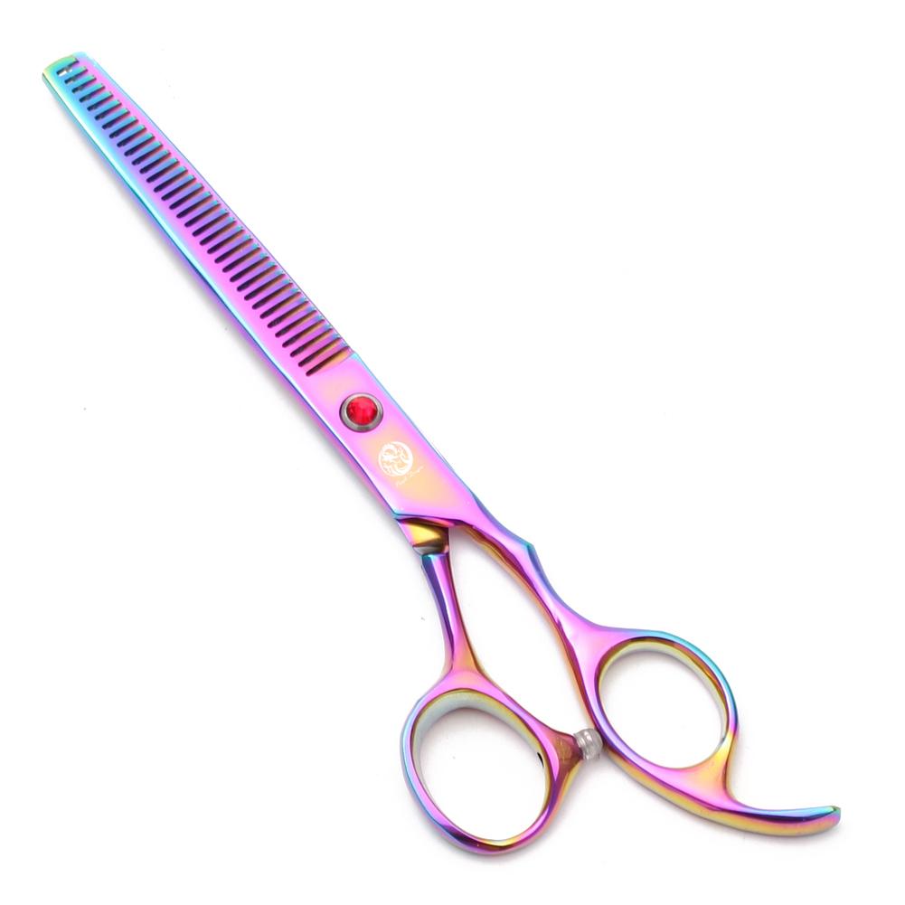 Nůžky na stříhání psů Purple Dragon 6,5" 7" Nerezové zahnuté nůžky Profesionální zvířecí nůžky Chunker Efilační nůžky Z3002