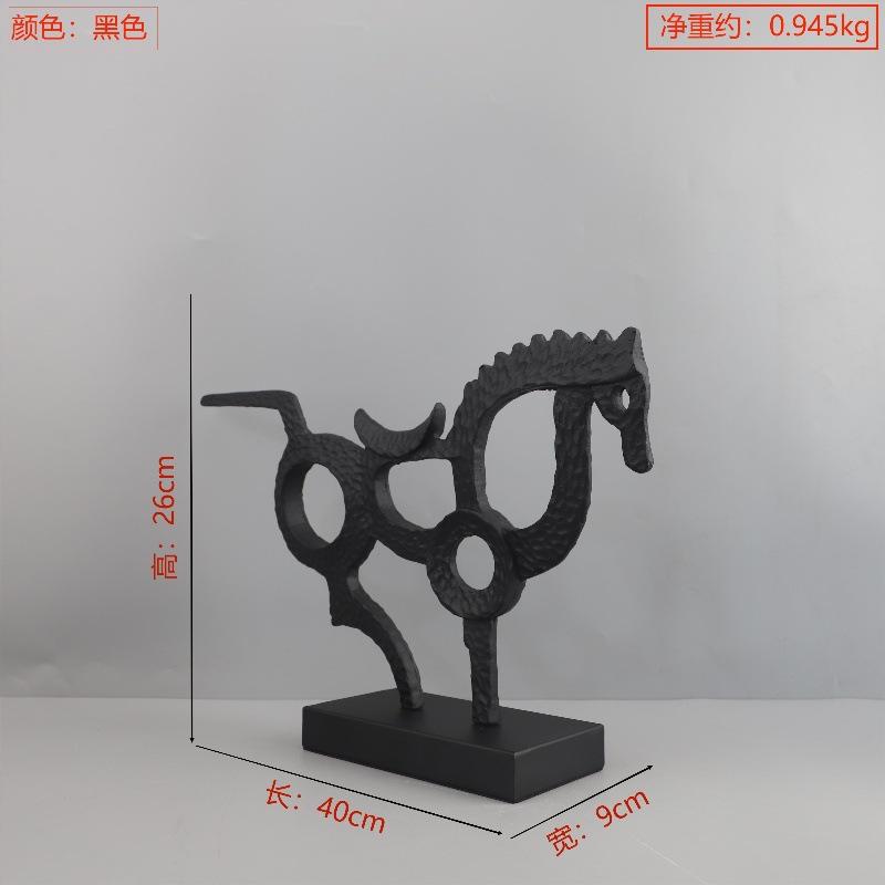 Geometrische Gusseisenfigur Skulptur Ornament Wohnzimmer Schwarze Skulpturen Handwerkskunst Charakterstatuen Heimdekorationen Figuren