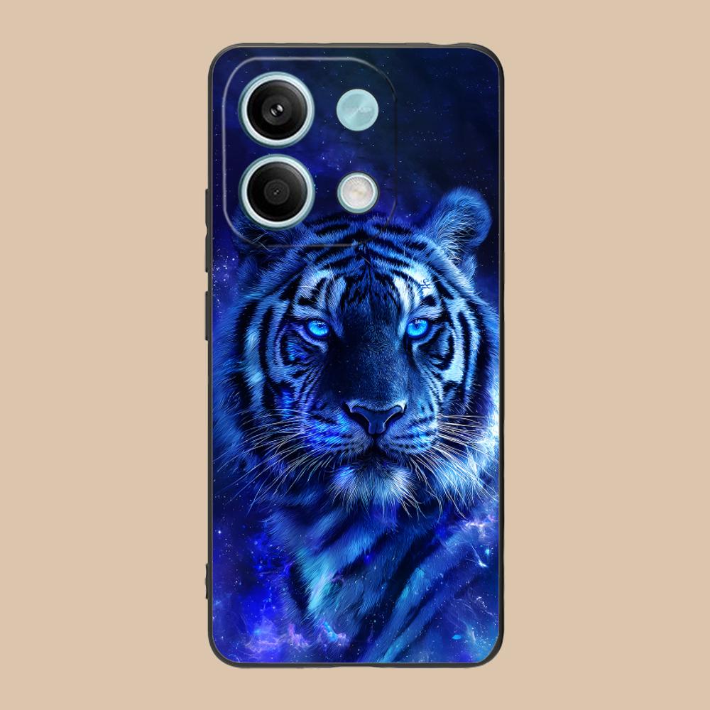 Tiger Neon Mobile Cell Phone Case for POCO M7 M6 M5 M4 M3 X7 X6 X5 X4 X3 Pro GT 5G Colorful Printing Cover Luxury Pretty Cover