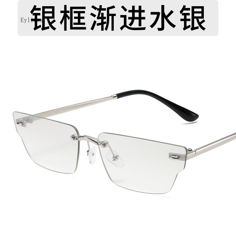 

Модные маленькие прямоугольные безободковые солнцезащитные очки женские винтажные с прозрачными линзами цвета океана очки мужские розовые желтые овальные солнцезащитные очки оттенки