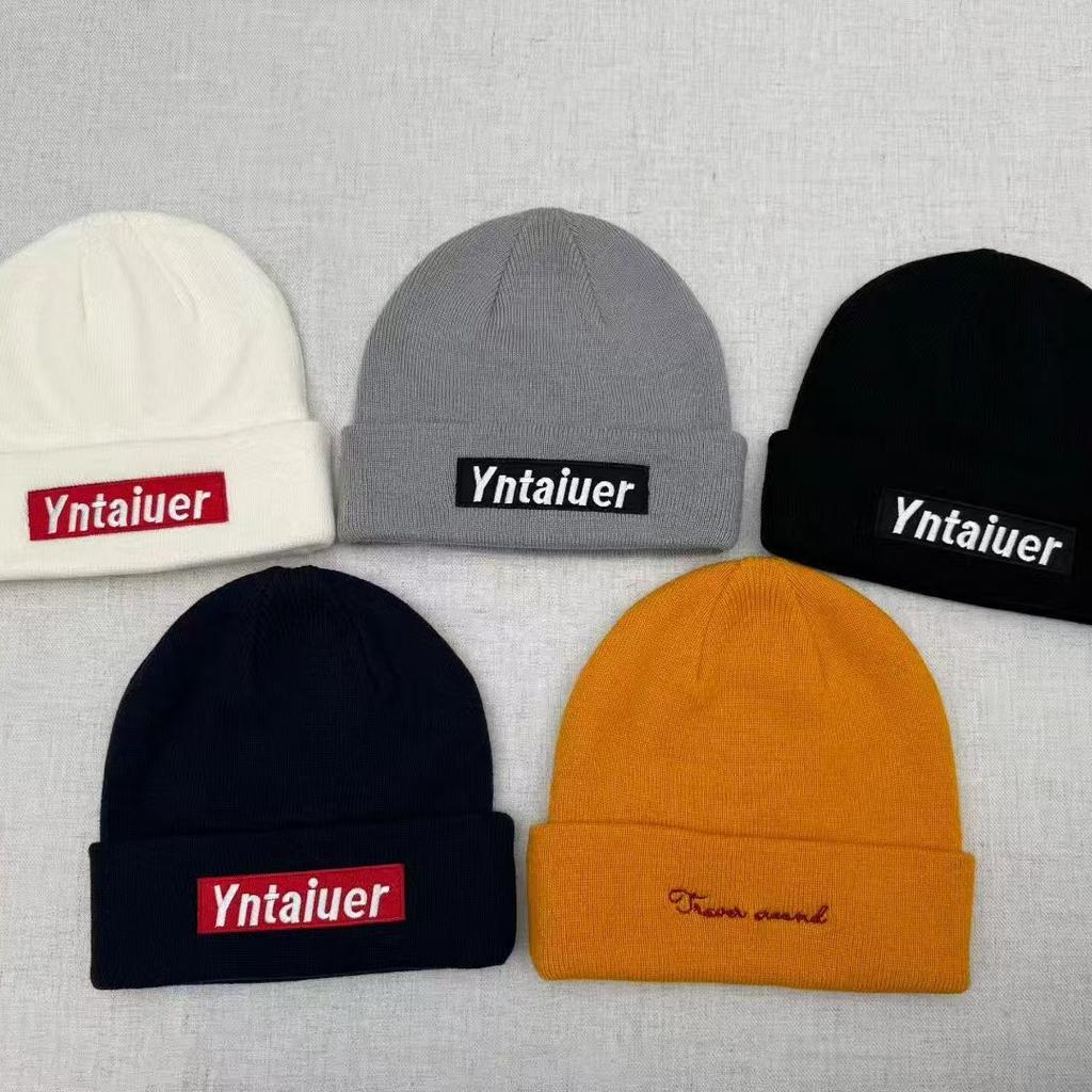 Trend simple English embroidery stacking hat women's autumn and winter versatile wool hat knitted hat warm cold hat fashion