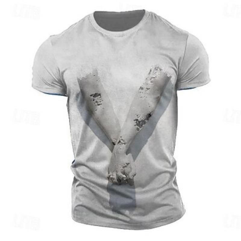 

Мужская футболка с графическим принтом и отражением, футболка с коротким рукавом, 3D-принт, рубашка с круглым вырезом, ретро, винтаж, повседневный, уличный стиль, спорт, отдых, праздник, выход 3XL