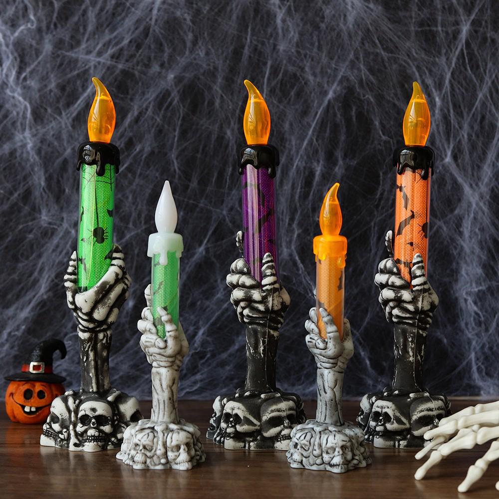 Halloween LED Ghost Hand Skull Candle Lamp Decoration