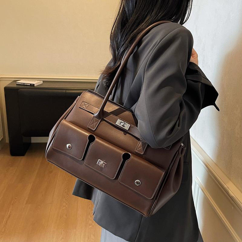 Premium texture large-capacity bag women's 2025 new autumn and winter commuting versatile shoulder bag fashionable portable tote bag