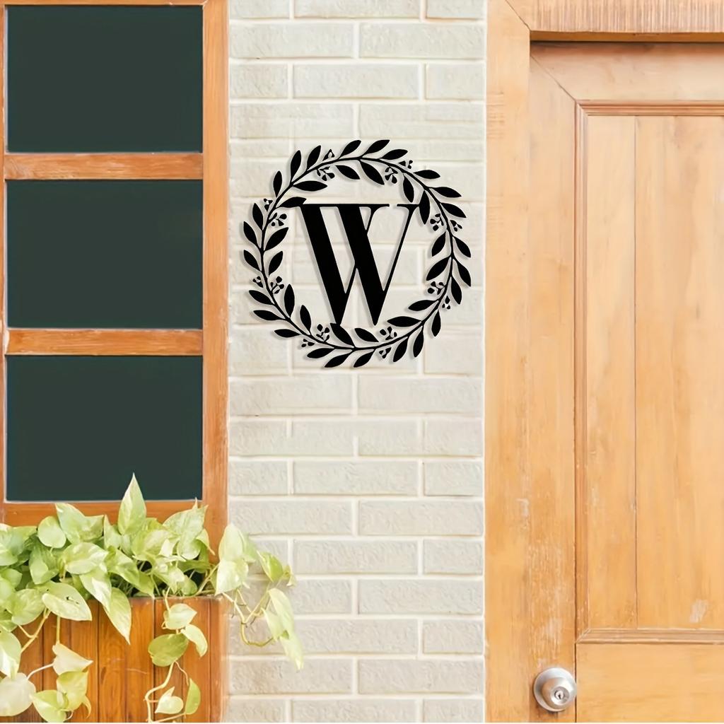 Metal Monogram Letter Wall Decor, Personalized Last Name Sign for Home, Door Hanger Gift for Halloween Christmas New Year