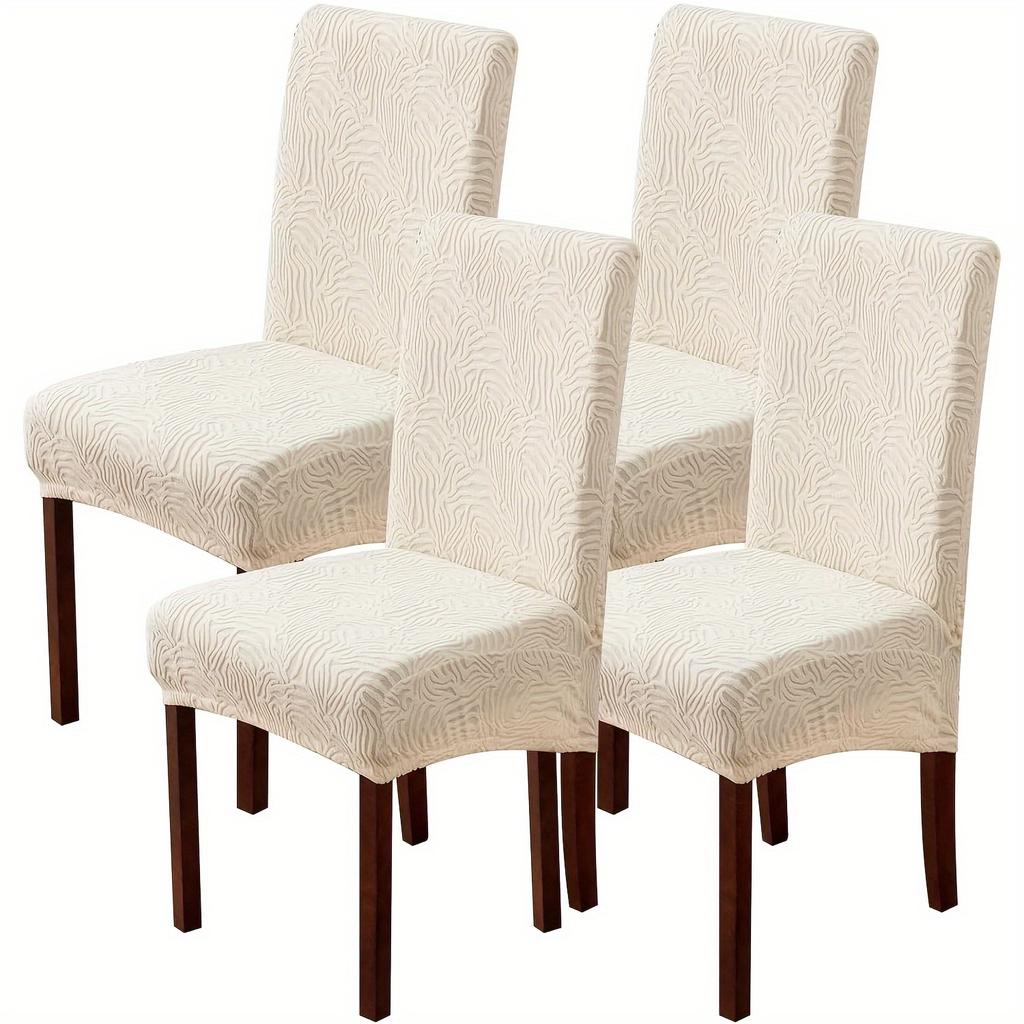 Waterproof Chair Covers for Dining Room, Stretch Jacquard Dining Chair Slipcovers Removable Washable Chair Protector for Kitchen, Hotel, Restaurant
